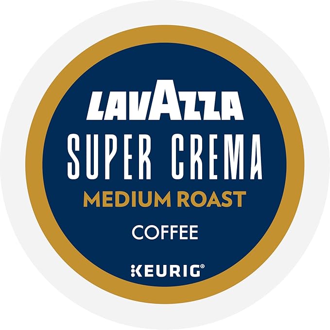 Lavazza Super Crema Single Serve Keurig K-Cup Pods Medium Espresso Roast Coffee 88 Count (4 Packs of 22)
