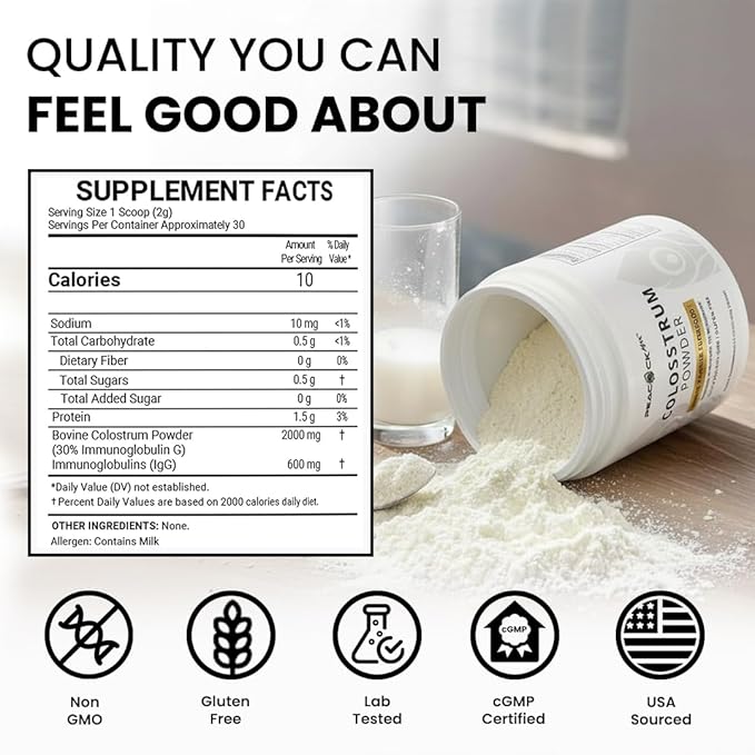 Colostrum + Keto Multi Collagen Peptide Powder Bundle – Hydrolyzed Collagen Protein with MCT Oil &amp Biotin &amp Pure Bovine Colostrum Unflavored Keto &amp Paleo Friendly 16.2 oz + 60g