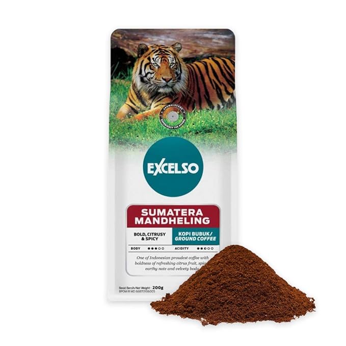Excelso Sumatera Mandheling Ground Coffee 200g (Pack of 4)