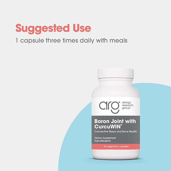 Allergy Research Group Boron Joint with CurcuWIN - Boron Complex for Men &amp Women Bone &amp Joint Support 6mg Supplement Vegetarian Capsules - 90 Count