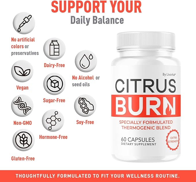 (2 Pack) Citrus Burn Capsules - Official CitrusBurn Pills Supplement Support All Natural Ingredients Advanced Formula Premium Multivitamin for Overall Health &amp Wellness 120 Capsules for 2 Months