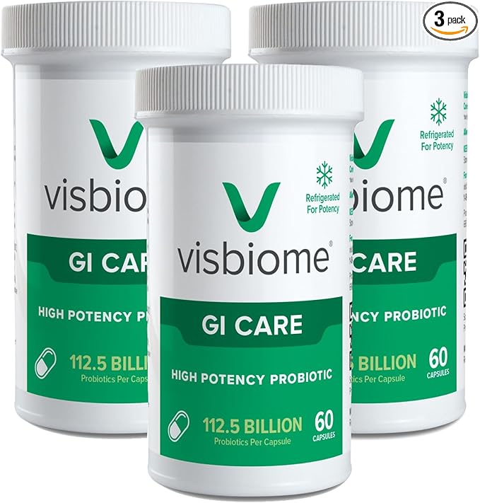 Visbiome® GI Care - High Potency Probiotic - 112.5 Billion CFU Live Probiotics Original De Simone Formulation Made in USA 180 Capsules.