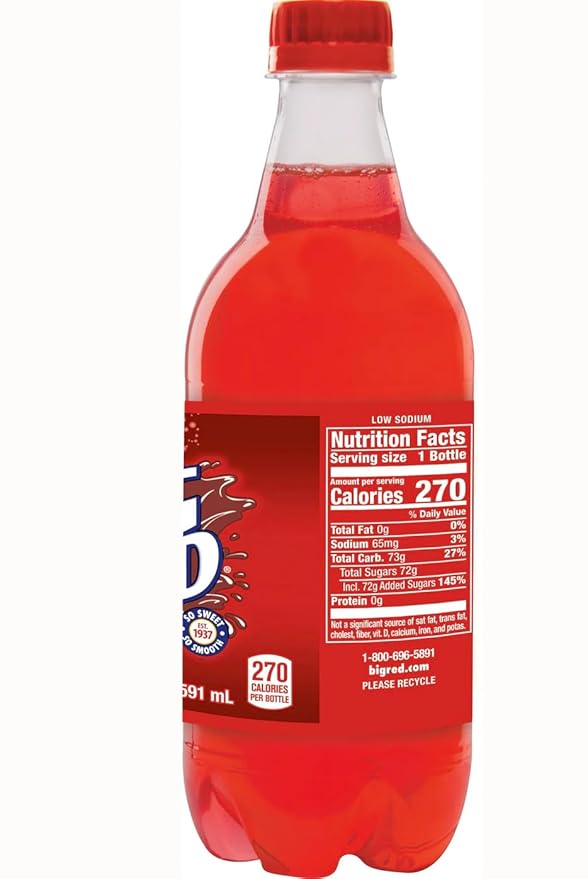 B4Y Big Red Soda 20 Oz Bottle - 16 Pack