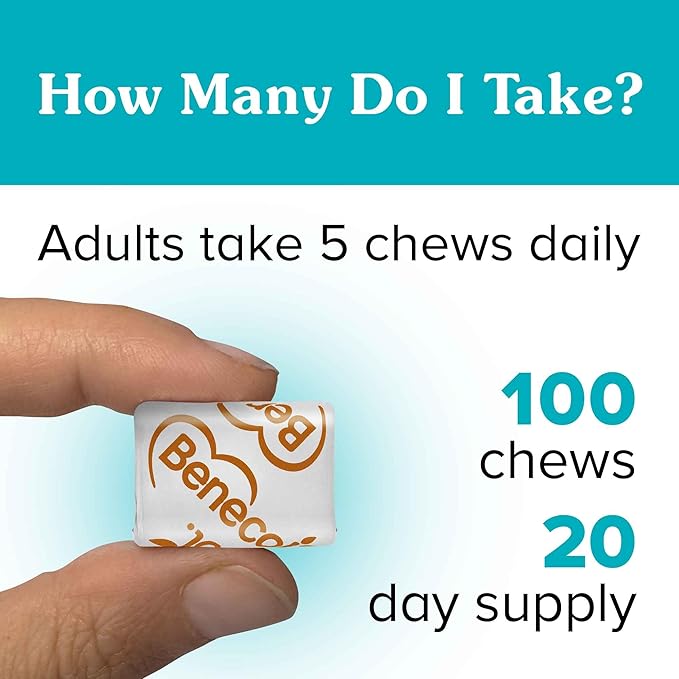 Benecol® Soft Chews – New Easy Bite Chew – with Plant Stanols Clinically Proven to Help Lower Cholesterol – Caramel Flavor – 100 Count Pouch