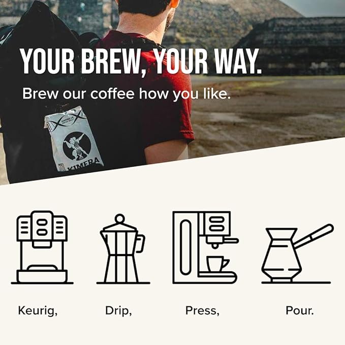 Kimera Koffee - Organic Light Roast Ground Coffee | Focus Blend | Infused with Brain Vitamins | L-theanine | Amplifies Alpha Brain Waves| Enhance Mental Endurance &amp Awareness | 12oz