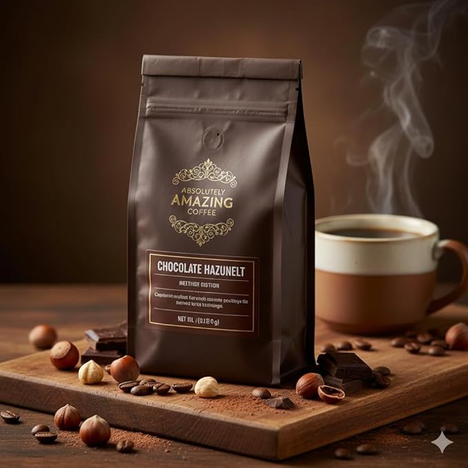 Absolutely Amazing Coffee Chocolate Hazelnut Ground Coffee Mexican Chocolate with Cinnamon and Spice 12 Ounces