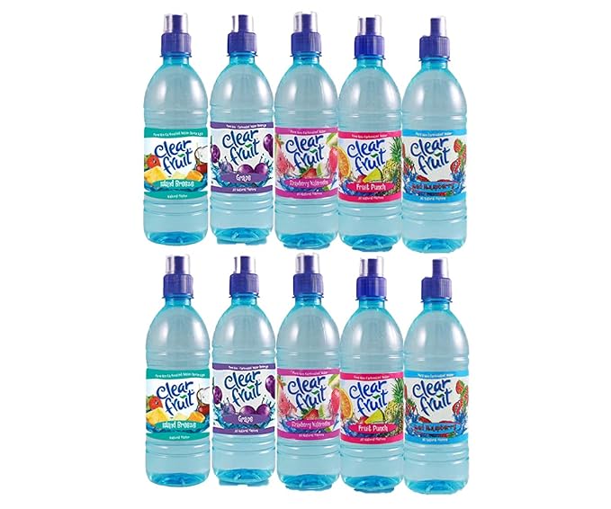 EVAXO LUV BOX - VARIETY CLEAR FRUIT BOTTLES 16.9 OZ PACK OF 10 Fruit Punch Grape island breeze redrasberry