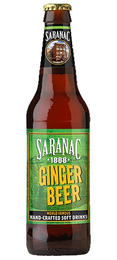 Saranac World Famous Hand-Crafted Ginger Beer Soda Soft Drink 12 fl oz (12 Glass Bottles)
