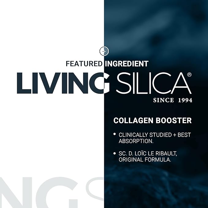 Orgono Living Silica Collagen Booster | Vegan Mineral-Based Silica Supplement | Supports Healthy Collagen &amp Elastin Production for Joint &amp Bone Support Glowing Skin Strong Hair &amp Nails |