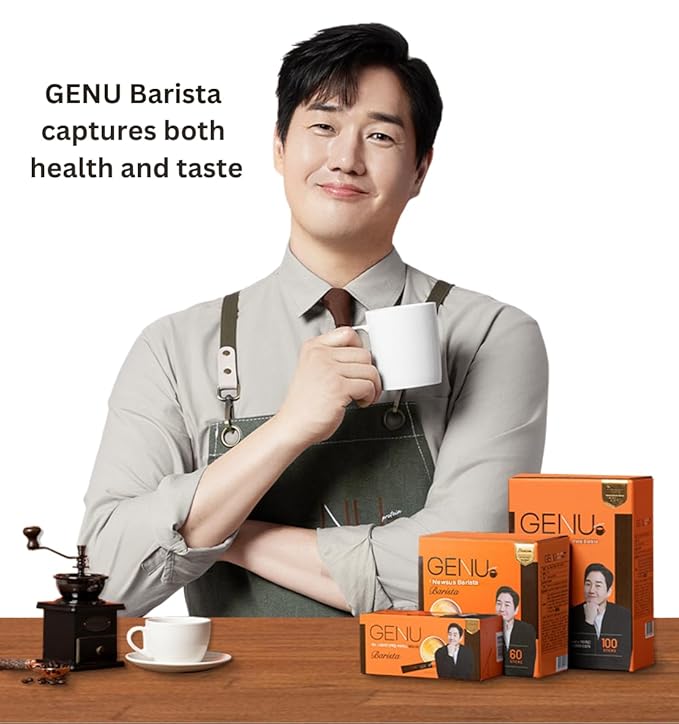 GENU Stevia Protein Coffee Mix (100 sticks Barista) Korea's No.1 Selling Zero Sugar Protein Coffee Mix