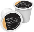 Amazon Brand - Solimo Light Roast Coffee Pods French Vanilla Flavored Compatible with Keurig 2.0 K-Cup Brewers 100 Count