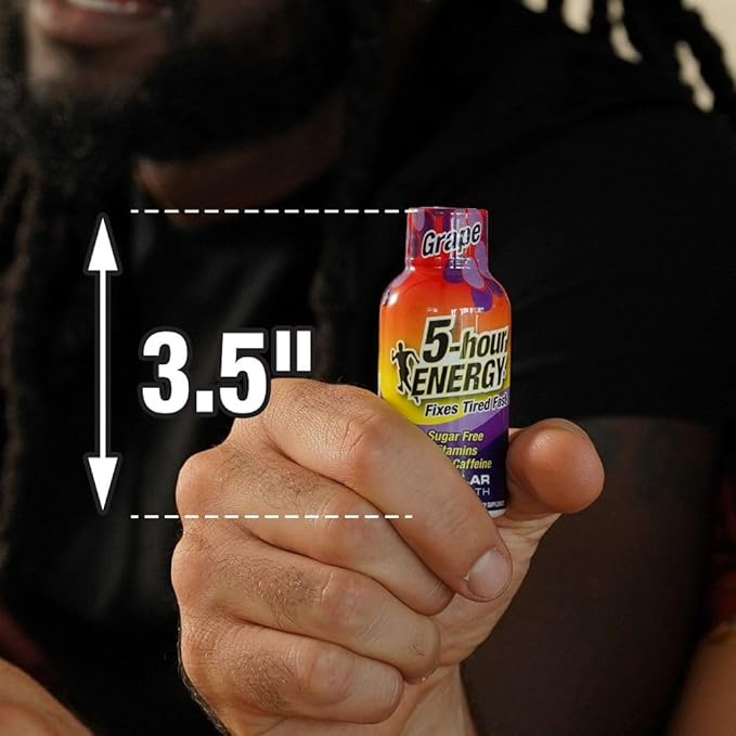 5-hour ENERGY Regular Strength Energy Shot 1.93oz 20-Pack – Sugar Free Caffeine Energy Booster with B-Vitamins &amp Amino Acids – Zero Calorie (20 Bottles – Single Flavor Grape Regular Strength)
