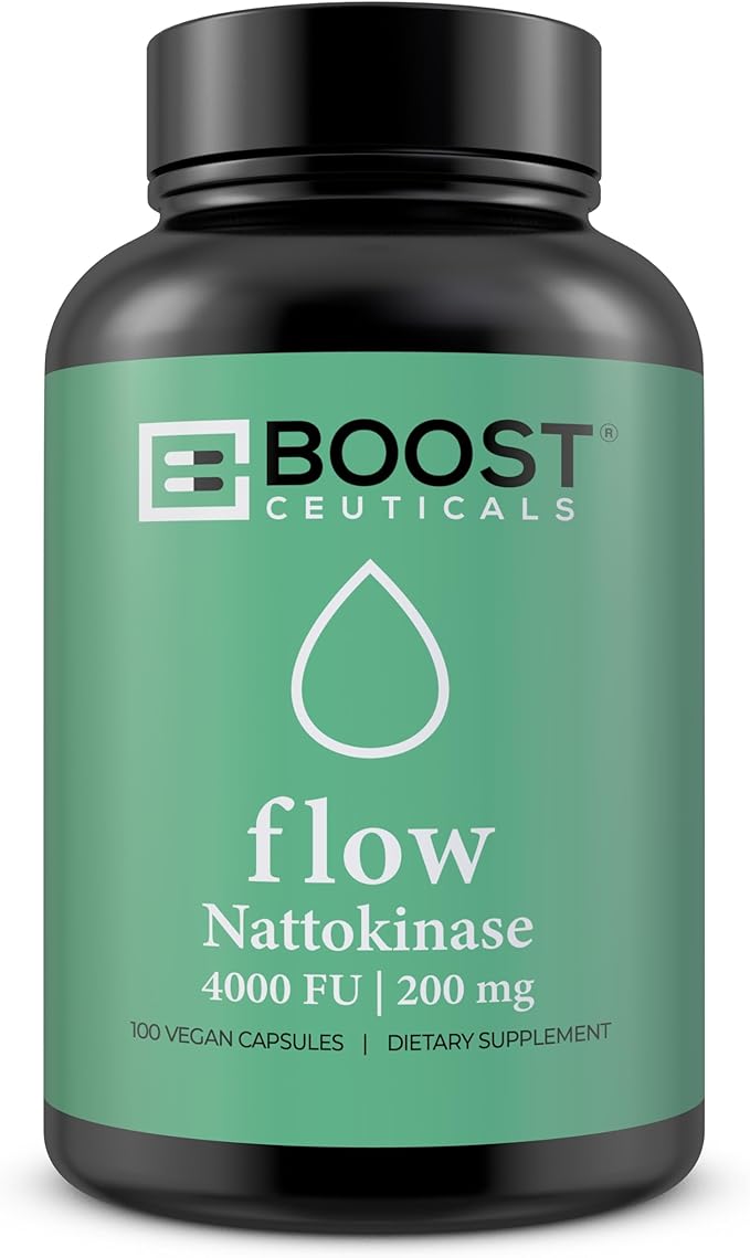 Nattokinase 4000 FU 100 Capsules | Vegan No K2 No Fillers | Clean Enzyme for Circulation &amp Blood Thinner &amp Blood Flow Support | BoostCeuticals