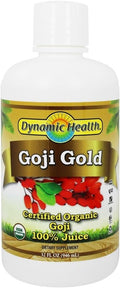 Dynamic Health Goji Gold Juice Certified Organic 100% Juice Minerals Antioxidants Enzymes Amino Acids Vitamins Gluten-Free 32oz