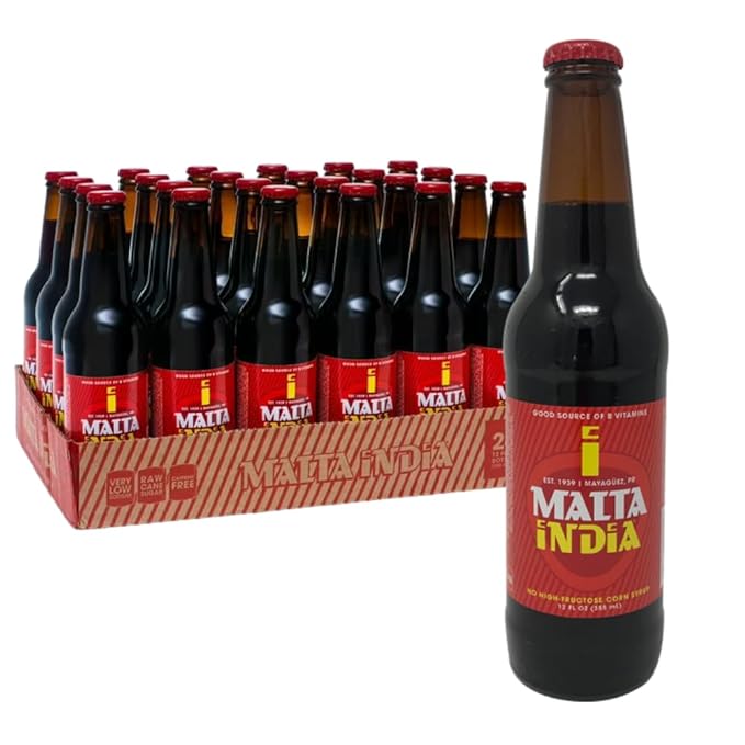 Malta India Malt Beverage – Non-Alcoholic 12 fl oz (24-Pack Glass Bottles)