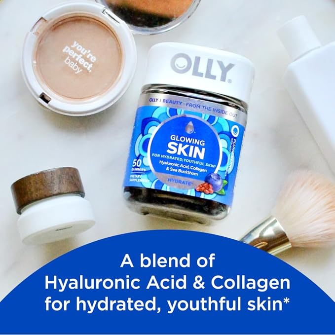 OLLY Undeniable Beauty Gummy 60ct Grapefruit &amp Glowing Skin Gummy 50ct Plump Berry - Biotin Keratin Vitamin C Hyaluronic Acid &amp Collagen Peptides