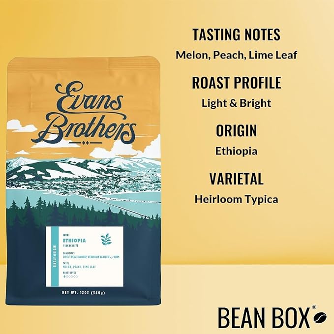 Ethiopia Wuri Yirgacheffe - Roasted by Evans Brothers Coffee - Whole Bean Coffee - 5 Pound Bag