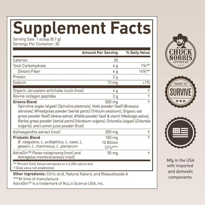 ROUNDHOUSE PROVISION Morning Kick Zero Sugar Greens Superfood Powder Supplement 3 Pack and Qi Master Wellness Bundle by Chuck Norris