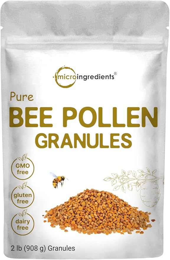 Micro Ingredients Pure Bee Pollen Granules 2 lb | Fresh Harvest Raw &amp Natural Superfood | Rich in B Vitamins Minerals Protein &amp Antioxidants | Keto Non-GMO