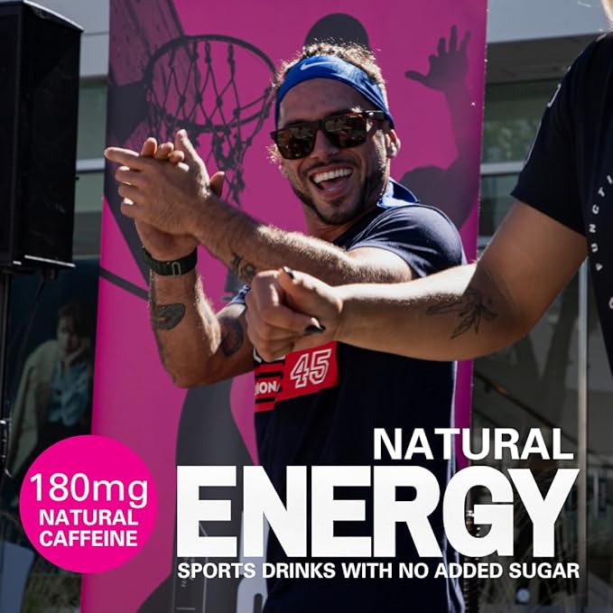 Pure Fuel Healthy Energy Drinks Watermelon Blast - Sports Drinks - Plant Based - 180mg Natural Caffeine - 12pk x 16.9 fl oz