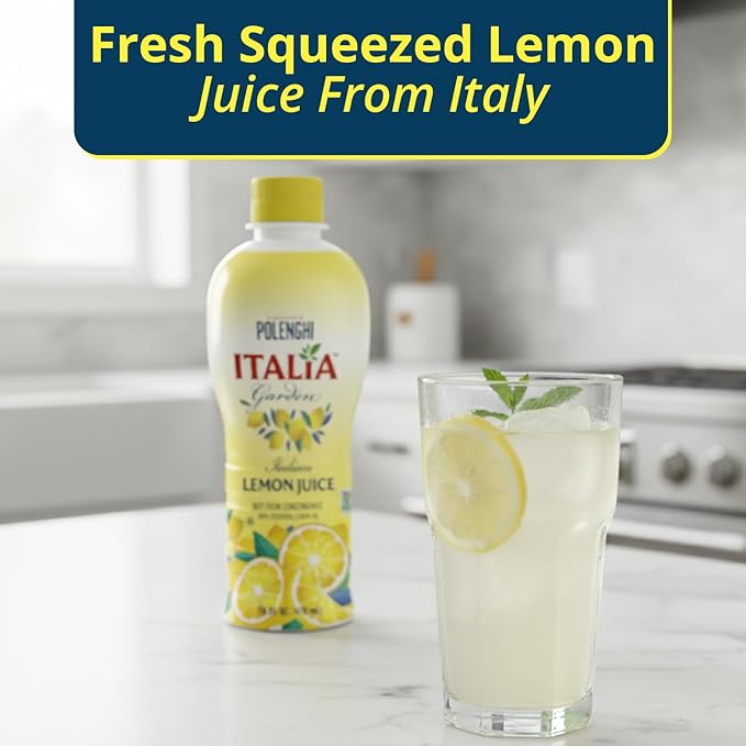 Italia Garden Italian Lemon Juice Not From Concentrate Real Perfect for Cooking Drinks Marinades &amp More Pure Citrus Flavor with Convenient Squeeze Bottle 16 oz 3-Pack
