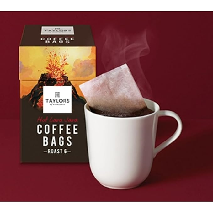 Taylors of Harrogate Hot Lava Java Coffee Bags (10 Enveloped Bags Per Pack x 3 Packs = 30 Coffee Bags)