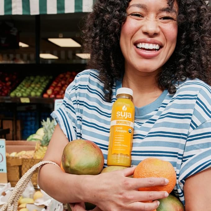 Suja Organic Immunity Shots Variety Pack | 10 Immunity Original 6 Citrus Immunity and 10 Immunity Elderberry | Plant-Based &amp Gluten-Free (2 fl oz Shots/Pack of 20 12 fl oz Juices/Pack of 6)