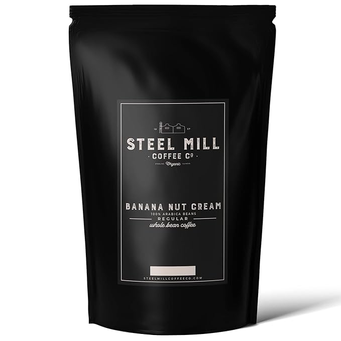 Steel Mill Coffee Co. Banana Nut Cream Flavored Coffee | 12 ounces/Drip Grind/Regular | ORIGIN: Grown in Colombia