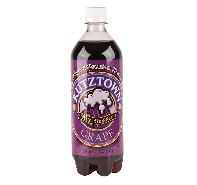 AmishTastes Soft Drinks Variety Box (Birch Beer Black Cherry Grape Red Cream) Kutztown Nix Besser PA Dutch Amish Style 96 Oz.