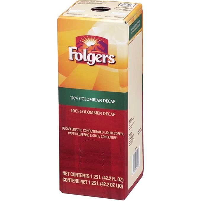 Folgers 100 Percent Colombian Decaffeinated Coffee Liquid 1.25 Liter -- 2 per case.