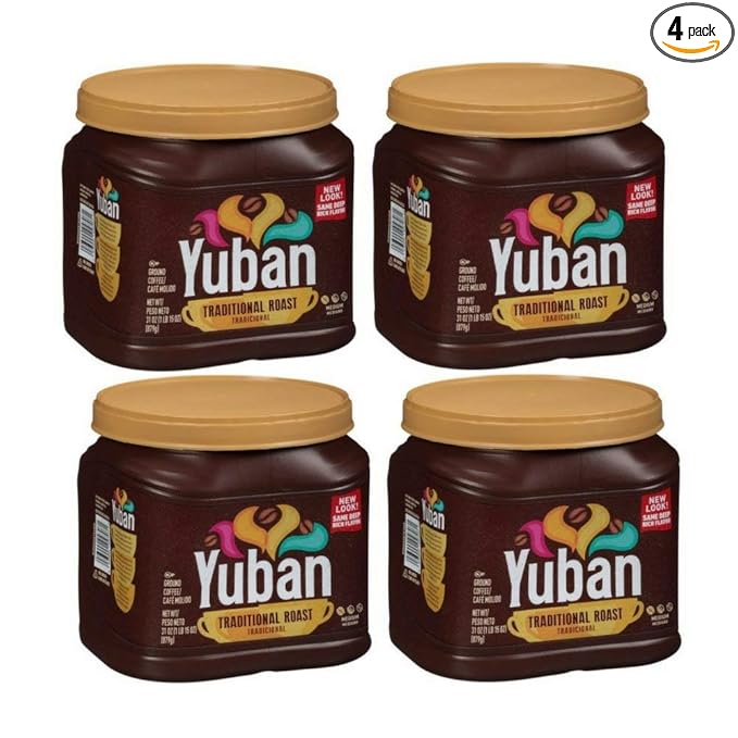Yuban Ground Coffee Traditional Medium Roast 31 Ounce Canister (Pack of 4)