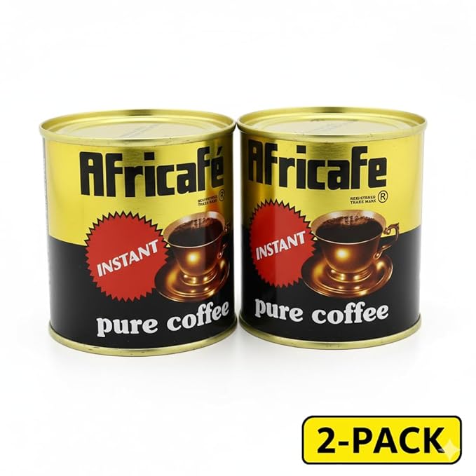 Africafe Instant Pure Coffee - 2-Pack Value Bundle | Two 100g Cans - Smooth Rich and Ready in Seconds