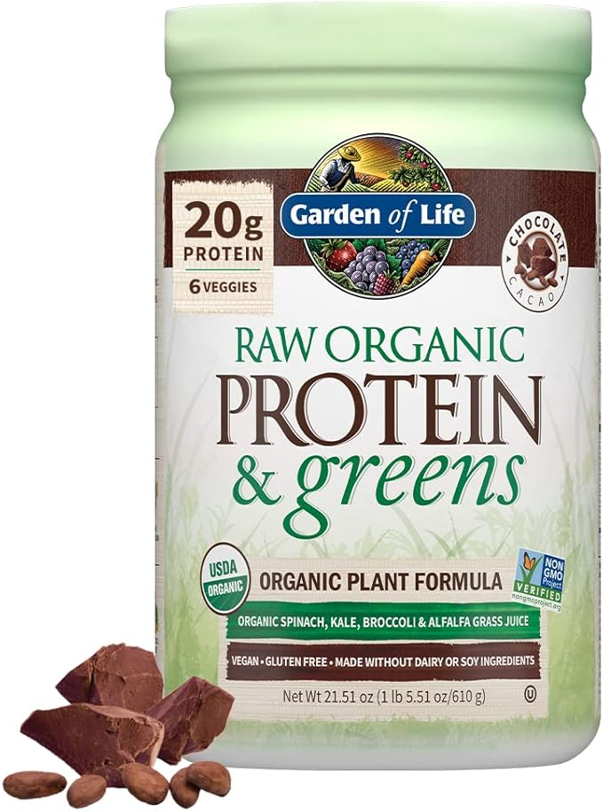 Garden of Life Powder Protein Greens Chocolate Organic 22 Ounce &amp Grass Fed Collagen Peptides Powder – Unflavored Collagen Powder