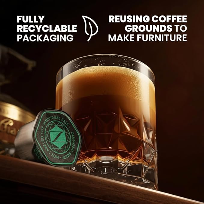 Luxury Instant Espresso - Decaf Hot or Iced Instant Coffees Cold Brew Coffee Double Shot Espresso 12 Count 100% Arabica Sugar Free No Additives - Original Diamond Brew