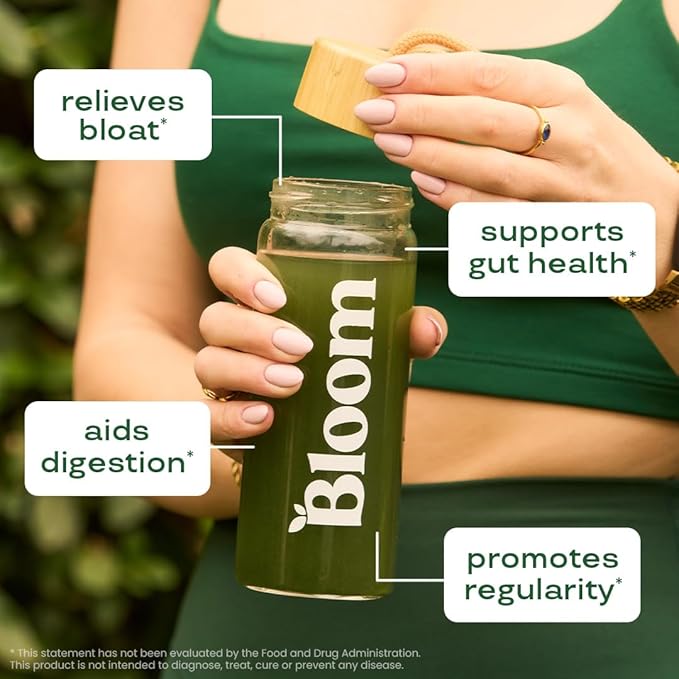 Bloom Nutrition Greens and Superfoods Powder for Digestive Health Greens Powder Digestive Enzymes Probiotics Spirulina Chlorella for Bloating &amp Gut Support Green Juice 30 SVG Strawberry Ki