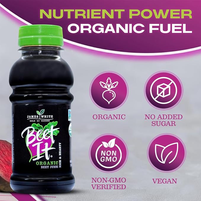 BEET IT Organic Beet Juice 8.5 Ounce (Pack of 12) GMO-Free 100% Natural Beet Juice Organic - Gluten Free No Added Sugar Not from Concentrate
