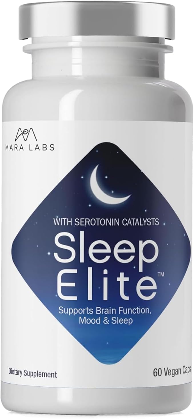 Mara Labs SleepElite | Supports Brain Function Mood and Sleep | with Serotonin Catalysts | 30 Servings