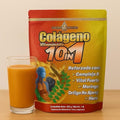 Colageno Vitaminado 10-in-1 Premium Collagen Powder with Vitamin B Complex Moringa Iron Natural Fiber 450g (1 lb) Dietary Beauty Support Supplement