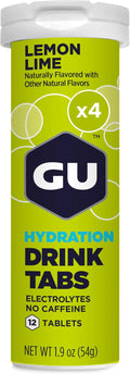 GU Energy Hydration Electrolyte Drink Tablets Enhanced Endurance Sports Drink for Running Cycling Triathlon 4-Count (48 Servings) Lemon Lime