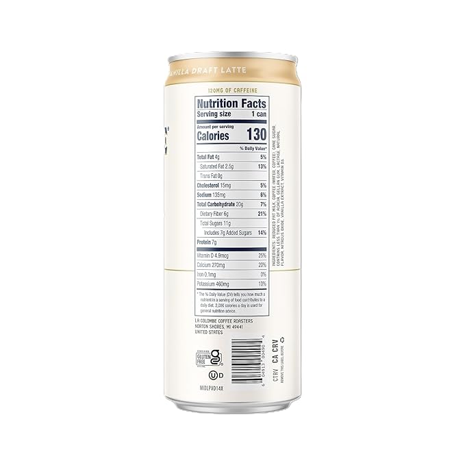 La Colombe Vanilla Draft Latte - 9 Fl. Oz. 12 Pack - 100% Arabica Single-Origin Coffee with Lactose-Free Foamy Milk Premium Coffee On the Go 115mg Natural Caffeine