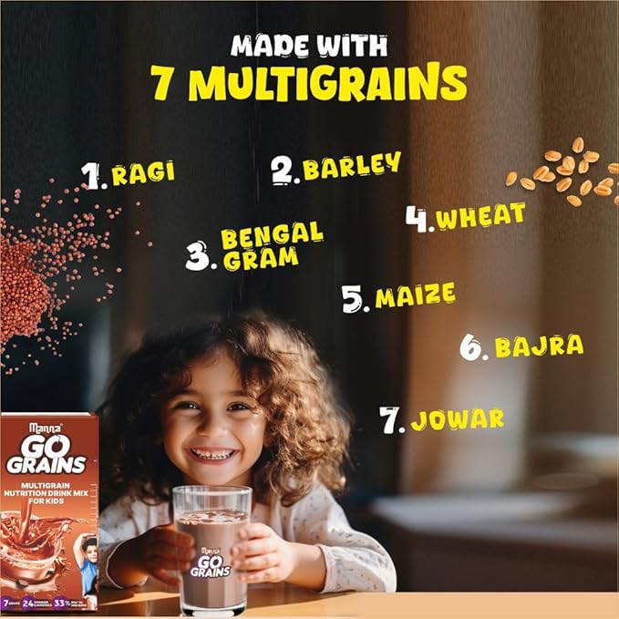 Manna Go Grains - Multigrain Instant Drink Mix - 400g Pack (Chocolate Flavour)