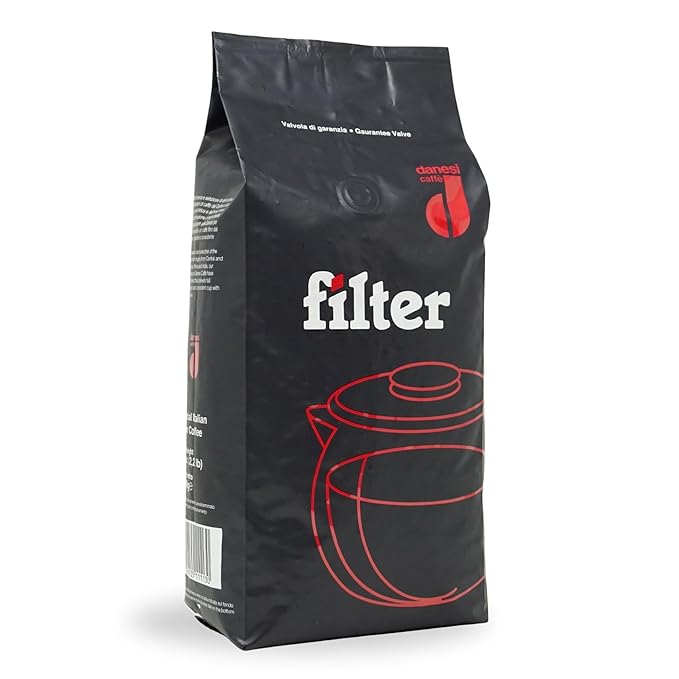Danesi Caffe Italian Whole Coffee Beans - Espresso Coffee Beans and Medium Roast Whole Bean - Perfect for Espresso Machines French Press and Home Brewing - Filter (2.2 lb)