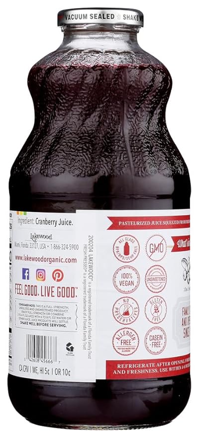 Pure Cranberry Juice (Pack of 12)