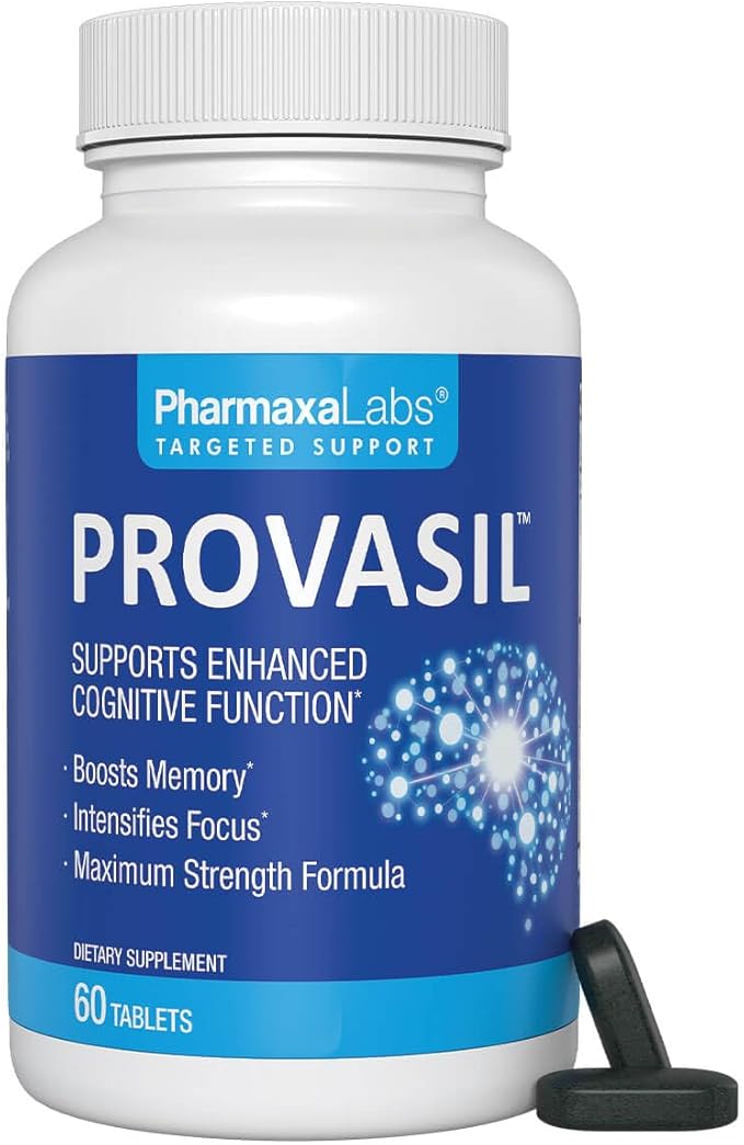 Provasil Maximum Strength Brain Supplement - Boosts Memory &amp Focus - Increases Mental Performance &amp Cognitive Health - Phosphatidylserine Resveratol Folate Ginkgo Leaf Bacopa &amp More -
