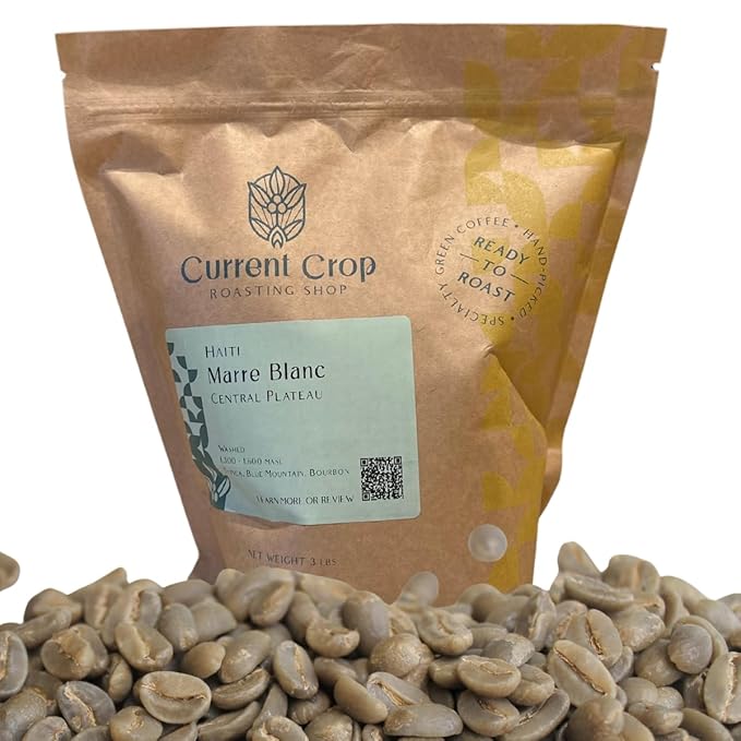 Current Crop Roasting Shop Haiti Marre Blanc Coffee Beans – Central Plateau Haitian Coffee – Smooth &amp Balanced Profile with Almond &amp Peanut Notes 3 lb bag