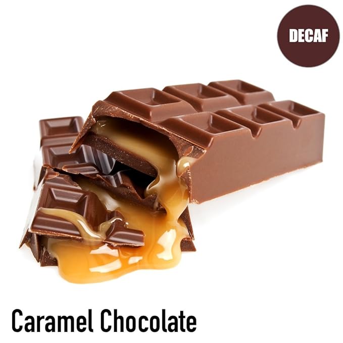 Caramel Chocolate Decaf Flavored Coffee Ground Fresh Roasted 16-ounce