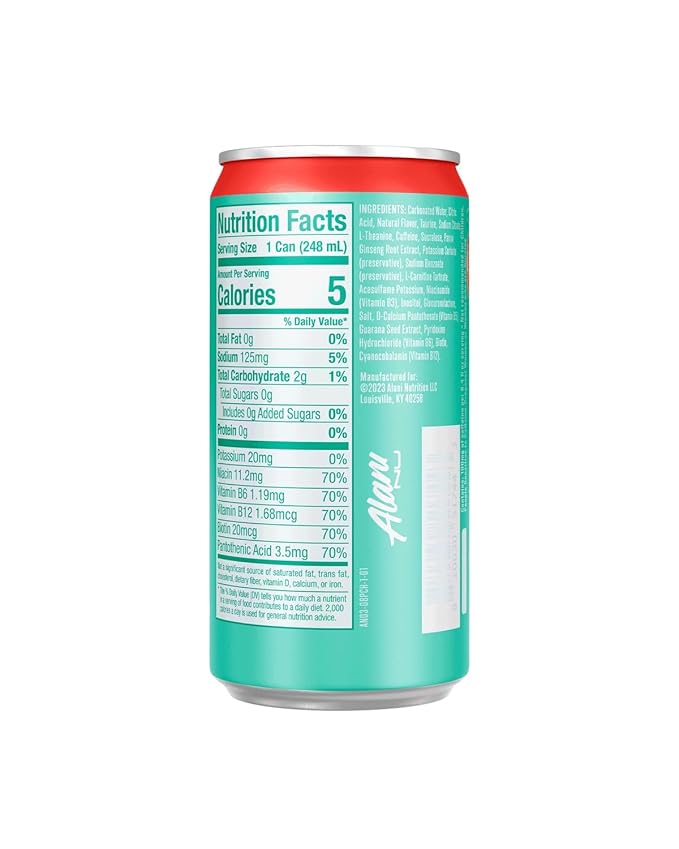 Generic Alani. Nu Mini Energy Drink Variety Pack - (Pack Of 12) - 2 Different Flavors : Cherry Slush and Juicy Peach - 8.4 fl oz Cans - By The Munchie Mix