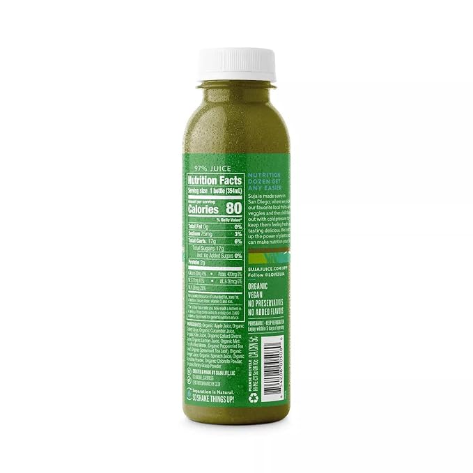 Suja Organic Vegan Mighty Dozen - Non-GMO Project Verified - Gluten and Dairy free - No Preservatives and Flavors Added - 9 Pack - Ready Set Gourmet Donate a Meal Program