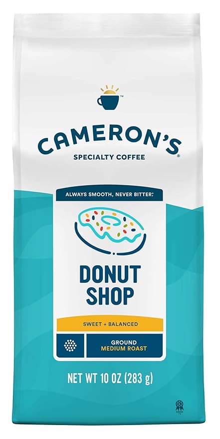 Cameron's Coffee Roasted Ground Coffee Bag Donut Shop Blend 10 Ounce Pack of 6