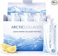 Liquid Marine Collagen Peptides for Women Men – 8000mg Hydrolyzed Collagen Liquid Supplement with Biotin &amp Vitamins for Hair Growth Skin Nails &amp Joints Lemon Flavor Sugar-Free 14 Sachets